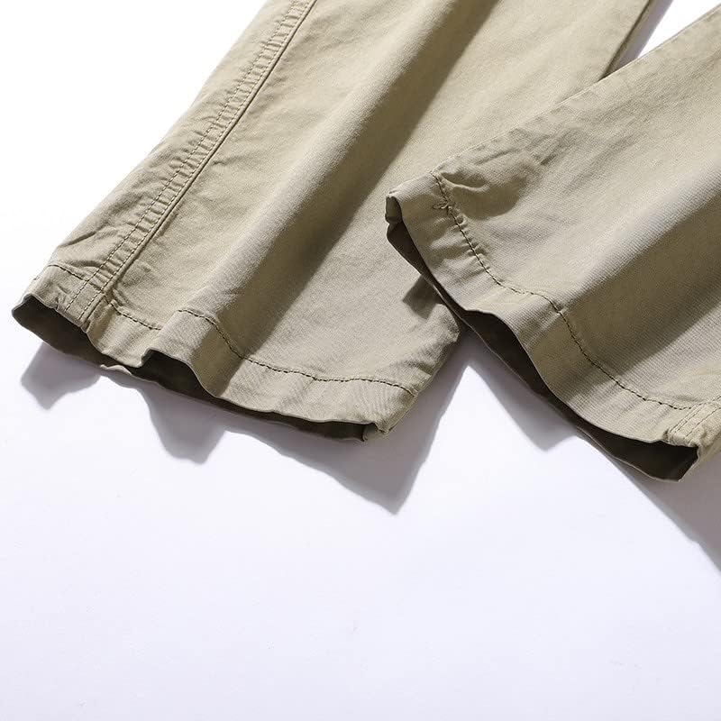 קטיפה להקת זכר מטען מכנסיים מפל גדול גודל מוצק צבע עניבת צד רב כיסים ארוך צפצף 66 מכנסיים גברים