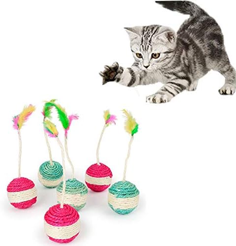 Anixl Pet חתול חתלתול צעצוע מתגלגל סיסל מגרד בובות משחק מצחיקות