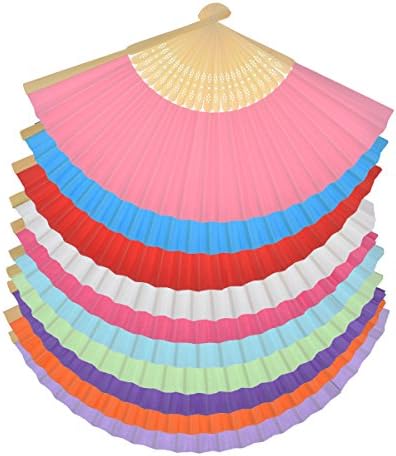 Yokind 10 חבילות Multicice Bamboo Fan מתקפל מאוורר Hadheld מאוורר מאוורר מקופל לקישוט מסיבות חתונה