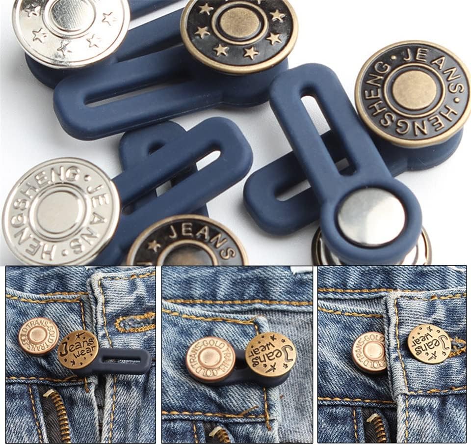 WODMB 60 יחידות כפתורים נטולי ציפורניים נשלפים אבזם המותניים אבזם הניתוק כפתור הג'ינס אבזמים מתכווננים אביזרים