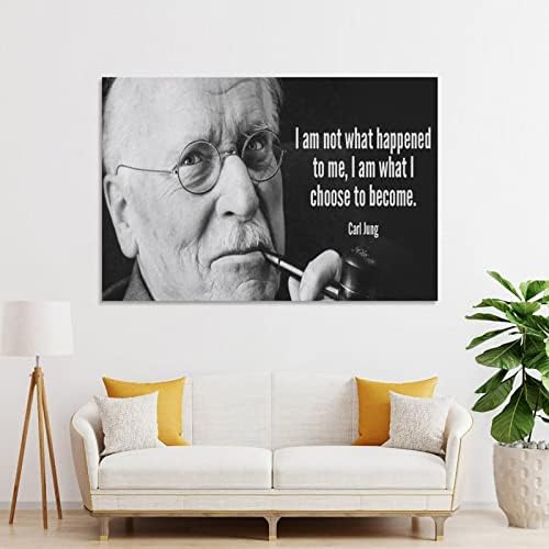 Bludgug Carl Jung Portreat Pocote Poster Poster Inspirity ציטוט פוסטר בד צביעת קיר פוסטר לאמנות לחדר השינה Decord Decor16x24