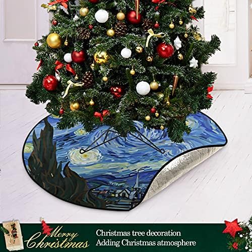 כוכבת לילה חג המולד מחצלת עץ עץ עמיד למים שטיח מחצלת מגש מתחת לאביזר עץ חג המולד לקישוטי מסיבת חג חג המולד 28 אינץ '