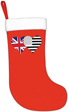 Cutedwarf דגל בריטי ודגל אמריקאי גרב חג המולד גרב חג המולד קישוט