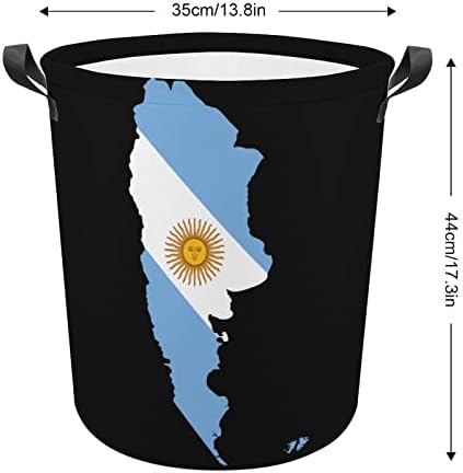 ארגנטינה מפת דגל סל כביסה סל כביסה תיק סל אחסון תיק מתקפל גבוה עם ידיות