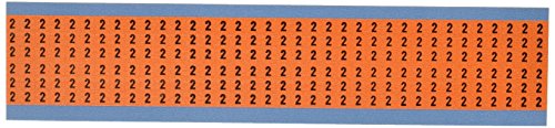 בריידי וו-2-או-פק ניתן למקם מחדש בד ויניל, שחור על כתום, כרטיס סמן חוט מספרים מוצקים-שחור על כתום