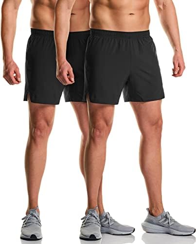 אתליו 2 מארז גברים של פעיל מכנסי ריצה, תרגיל אימון מכנסיים קצרים, מהיר יבש רשת ספורט אתלטי מכנסיים קצרים עם כיסים