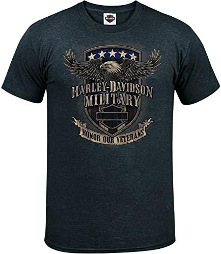 הארלי דוידסון צבאי - גברים של פחם גרפי חולצה-בחו ל סיור / ותיקי תמיכה