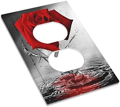 ורדים אדומים 1 שקע כנופיות מכסה דופלקס צלחת קיר דו -דקורטיבית לוחית פנים חשמלית לחדר אמבטיה לחדר אמבטיה מקשטים