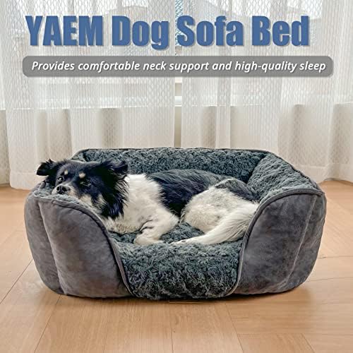 מיטות כלבים של Yaem לכלבים בינוניים, מערבולת מיטת כלבים בינונית של קטיפה, כרית נשלפת מיטות ספות כלב נשלפות, מיטות כלבים אנטי-חרדה