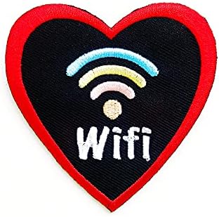 Love Heart Wifi Wifi Signal Silbort Symber לוגו טלאים תפור ברזל על תלבוש טלאי תאי של תאי אפליקציה רקום