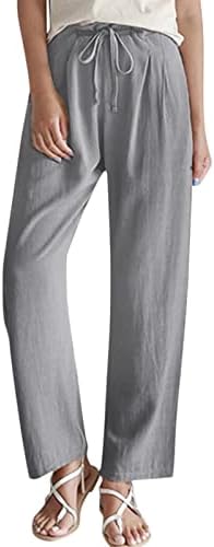 מכנס מכנסי מכנסיים מלאים של רונגקסי בצבע מוצק מכנסי מותניים אלסטי רופף מכנס מכנסיים אלגנטיים רופפים אופנה ישר מכנסיים