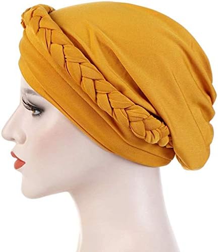 נשים בנות טורבן כובע, ריינסטון פרל צמת טורבן ראש לעטוף בבאגי רפוי כפת הכימותרפיה כובע בארה ' ב שיער לעטוף
