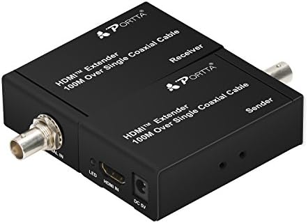 Portta HDMI מאריך על ידי קואקסיאל יחיד/328ft תואם ל- HDMI 1.3 תמיכה 48 kHz LPCM אודיו דיגיטלי עבור Blu-ray/Player/Play