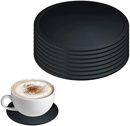 DBYLXMN ספלי קפה מוערמות עם דוכן כפרי לכוסות סט של 8 כוס עגולה עם קופסת אחסון באור לכוס, שתייה כוסות קפה בר 10 סמ / 3.9