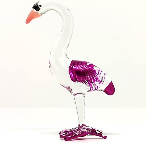 צלמיות מיניאטוריות של סנסוקג'אי פלמינגו בעלי חיים צבועים ביד זכוכית מפוצצת אמנות ציפור מתנה אספנית מקשטת