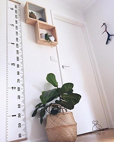 תרשים צמיחה של Miaro Kids, שליט מדידת גובה מסגרת עץ מסגרת עץ מתינוק למבוגר לקישוט החדר של הילד 7.9 x 79in