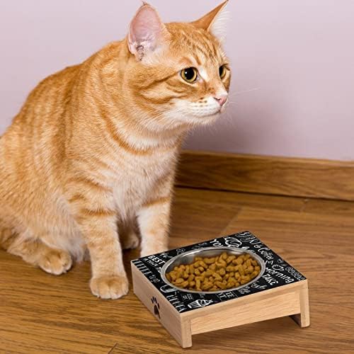 עוגת לחם שחור ולבן קפה קפה חתול קערה אנטי-קומתית, קערת חתולים מוגבהת לחתולים שטוחים, כלבים קטנים, הגנה על עמוד השדרה