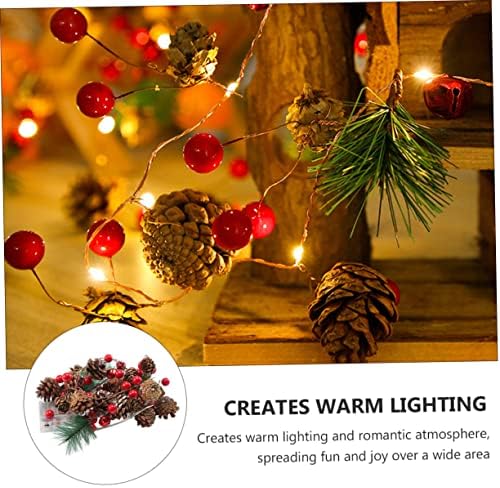 ABAODAM 1PC STRING חג המולד ראטן שרשרת תאורה קישוט חתונה קישוט יער אדום מיתר אור אור רטן מיתר אור נורות LED נורות