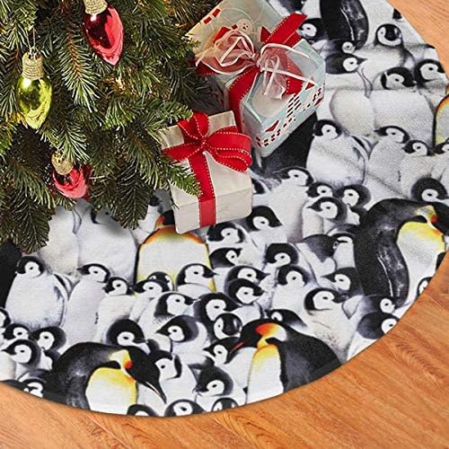 חצאית עץ חג המולד פינגווין אנטארקטי חצאית עץ חג המולד עגול יוקרה מחצלת חיצונית מקורה קישוטי עץ חג המולד כפרי קישוטי