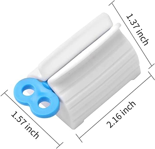 צינור מתגלגל משחת שיניים סחיטת משחת שיניים מחזיק מושב עמדת אביזרי אמבטיה （4 כחול ant