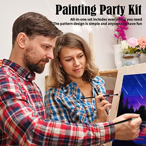 ערכות מסיבת צבע זוגות ווצ ' יק בד מצויר מראש למבוגרים לצבע וללגום תאריך משחקי לילה לזוגות ערכת ציור 8 על 10 תאריך