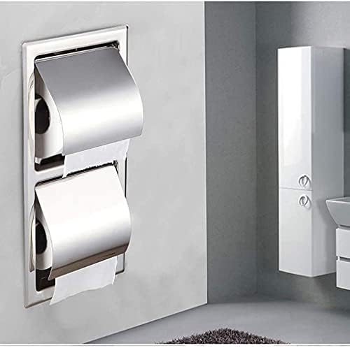 JYDQM מחזיק נייר טואלט מגש מדף רכוב על מלון שירותי אמבטיה, קיר מחזיק אלומיניום עם מכסה מכסה מתכת