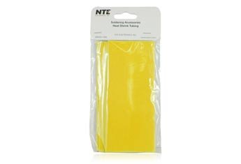 NTE Electronics 47-21106-Y צינורות כיווץ חום, קיר דק, יחס כווץ 2: 1, 1 1/2 קוטר, אורך 6, צהוב