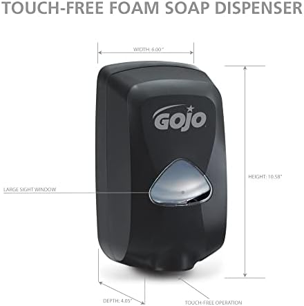 GOJO TFX נטול קצף נטול מגע מתקן סבון יד, שחור, עבור 1200 מל גוג'ו TFX מקצף סבון יד-2730-12
