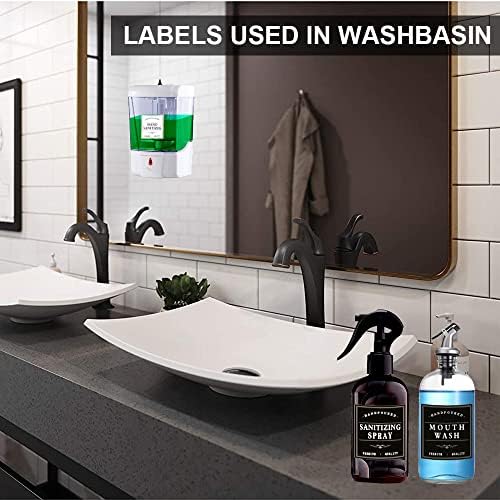 25+36 AMZLABEL BLACKE SOAP SEAP תווית, מדבקה למתקן סבון ידיים אטום למים, תווית לשימוש חוזר לבקבוקי מזגנים וניילון,