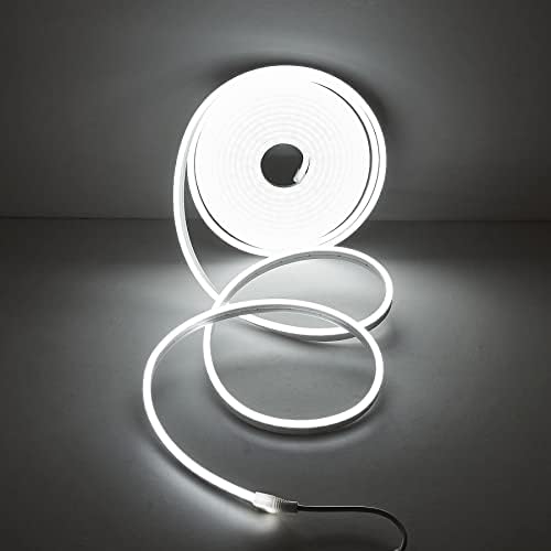 JAYYOU LED Light Strip Light 16.4ft -12V אור לבן הניתן לכיפוף חותך גמיש אור גמיש אור חיצוני אטום חוט ， הפוך ערכת שלטי