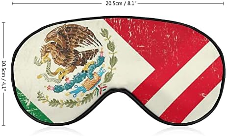 ארהב ודגל מקסיקני מודפסים מסכת עיניים שינה כיסוי עיניים מכוסות עיניים עם רצועה מתכווננת לטיולי נסיעה לנסיעות לגברים נשים