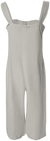 KCAHFO נשים סרבל מכנסיים קצרים אופנה מכנסיים קצרים ללא שרוולים רומפר רצועת כפתור מוצק רופף סרבל סרבל מזדמן עם כיסים