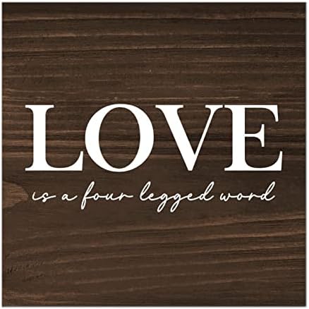 האהבה של ולנטיין אהבה היא מילה ארבע רגליים שלטי עץ עיצוב הבית ציטוטים רומנטיים שלט כפרי לחדר השינה מתנות ליום