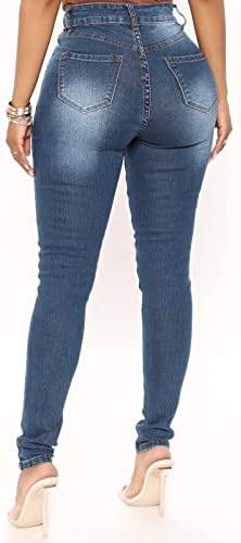 בגדי זית לג'ינס נשים ג'ינס אלסטיות גבוהות מכנסי חותלות מזדמנים פשוטים