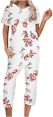 2023 בגדי אופנה י2 קראט כותנה הדפס גרפי מכנסיים פרחוניים להגדיר עבור נשים סתיו קיץ מכנסיים להגדיר 5 שעות 5 שעות