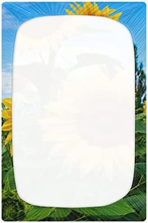 פרחי חמניות קיץ אלזה סדיני עריסה פרחוניים סדין בסינט מצויד לבנים פעוטות תינוקות, גודל סטנדרטי 52 x 28 אינץ '