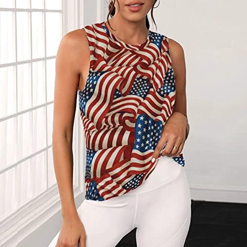 חולצת דגל אמריקאית נשים טנק גופיות מככבות פסים גרפיים צמרות פטריוטיות 4 ביולי חולצת טריקו במצוקה ארהב ללא שרוולים