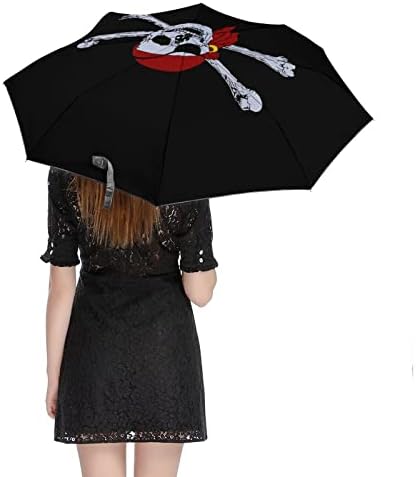ג 'ולי רוג' ר פיראטים גולגולת מטריית נסיעות אטומה לרוח 3 קפלים מטרייה מתקפלת אוטומטית לגברים נשים