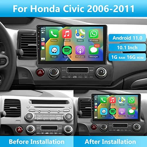 עבור הונדה סיוויק 2006-2011 Podofo Wireless Carplay אנדרואיד רכב סטריאו סטריאו תומך באודיו אוטומטי אנדרואיד אנדרואיד