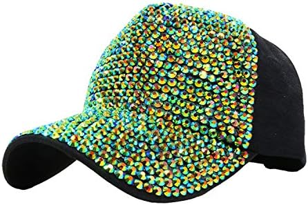 Andongnywell Unisex מגוונת כובע בייסבול כובעי ריינסטון כובעים מתכווננים הגנה על שמש כובעי יהלום מכסים כובעי ברווז