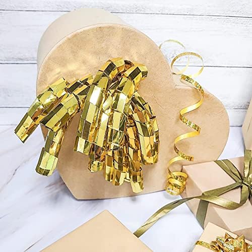 CT Craft LLC חג המולד קשת מתולתלת דבק עצמי - לעטוף מתנה, אריזת מלאכה, עטיפה, DIY- 6 x 12 יח ' - זהב PVC