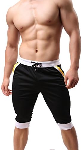 מכנסי ספורט אופנה לגברים מכנסיים דקים של מכנסי מכנסי קפרי מכנסיים קצרים