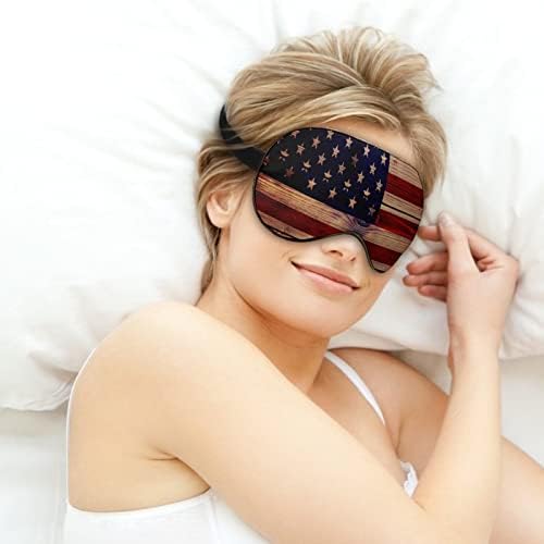 דגל מרקם עץ ארהב מסכת שינה מכסה מסיכת עיניים רכה