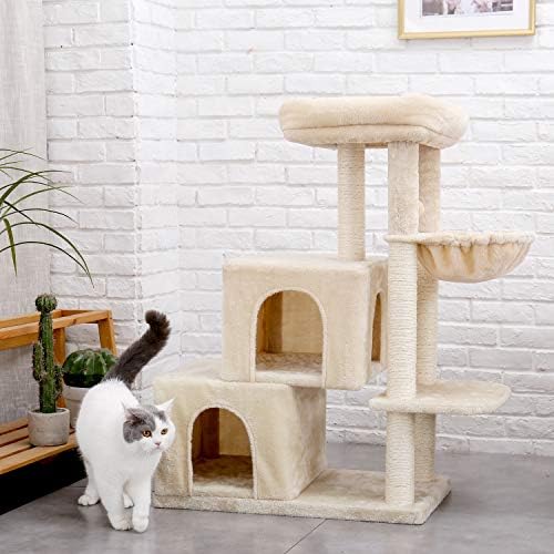 חתולי עץ חתול מגדל עם סיסל גרוד כפול דירה גורים צעצועי פעילות מרכז.2 קומפי חתול קינים, למעלה שכיבה קיני ערסלים. לתלות