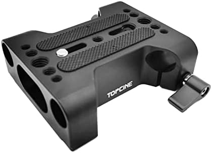 צלחת בסיס מצלמה Topcine עם מהדק מעקה מוט כפול 15 ממ מתאים לכל מיני כלוב מצלמה ומערכת אסדות כתפיים DSLR עם לוחית