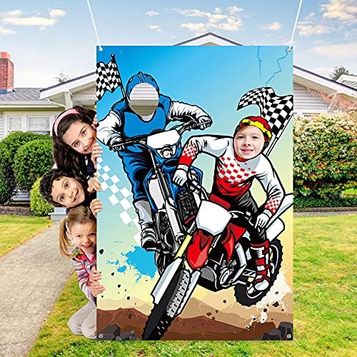 גדול סאטן תמונה רקע פנים צילום באנר דקור אופני עפר נושא מסיבת לטובת אספקת קישוטי מצחיק מסיבת משחקים לילדים,
