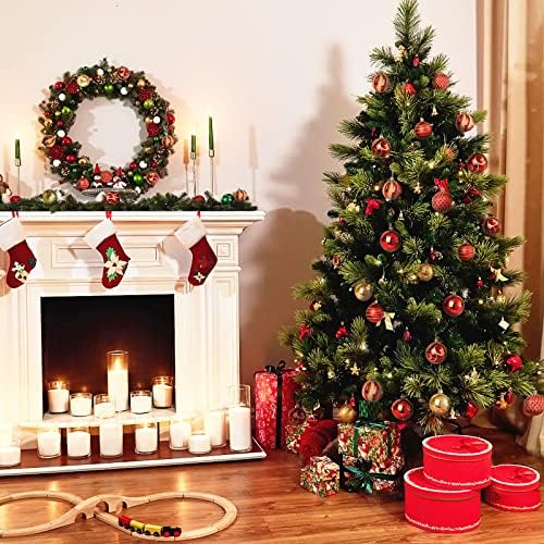 30 יח 'קישוטים לכדור חג המולד קישוטים לעץ, 60 ממ/2.36 קלאסית קלאסית נורות חג מולד אטומות ואדומות זהב לעיצוב חג עץ חג המולד עיצוב