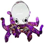 SSJShop תמנון מפוצץ זכוכית פסלונים קטנטנים בעלי חיים צבועים ביד בית -בובות אספנות מתנה קטנה מתנה ביתית עיצוב