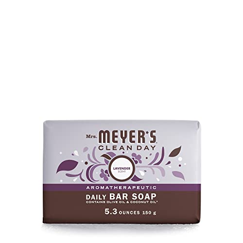 סבון הבר של גברת מאייר, משמש כשטיפת גוף או סבון ידיים, עשוי משמנים אתרים, לבנדר, 5.3 אונקיות, 1 בר