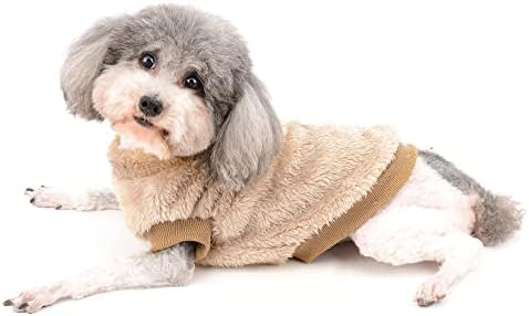 רנפי כלב קטן אפוד סוודר פליס לבנים מעיל סוודר בנות עם טבעת D סווטשירט חם בחורף בגדי חיות מחמד רכים מזג אוויר קר,